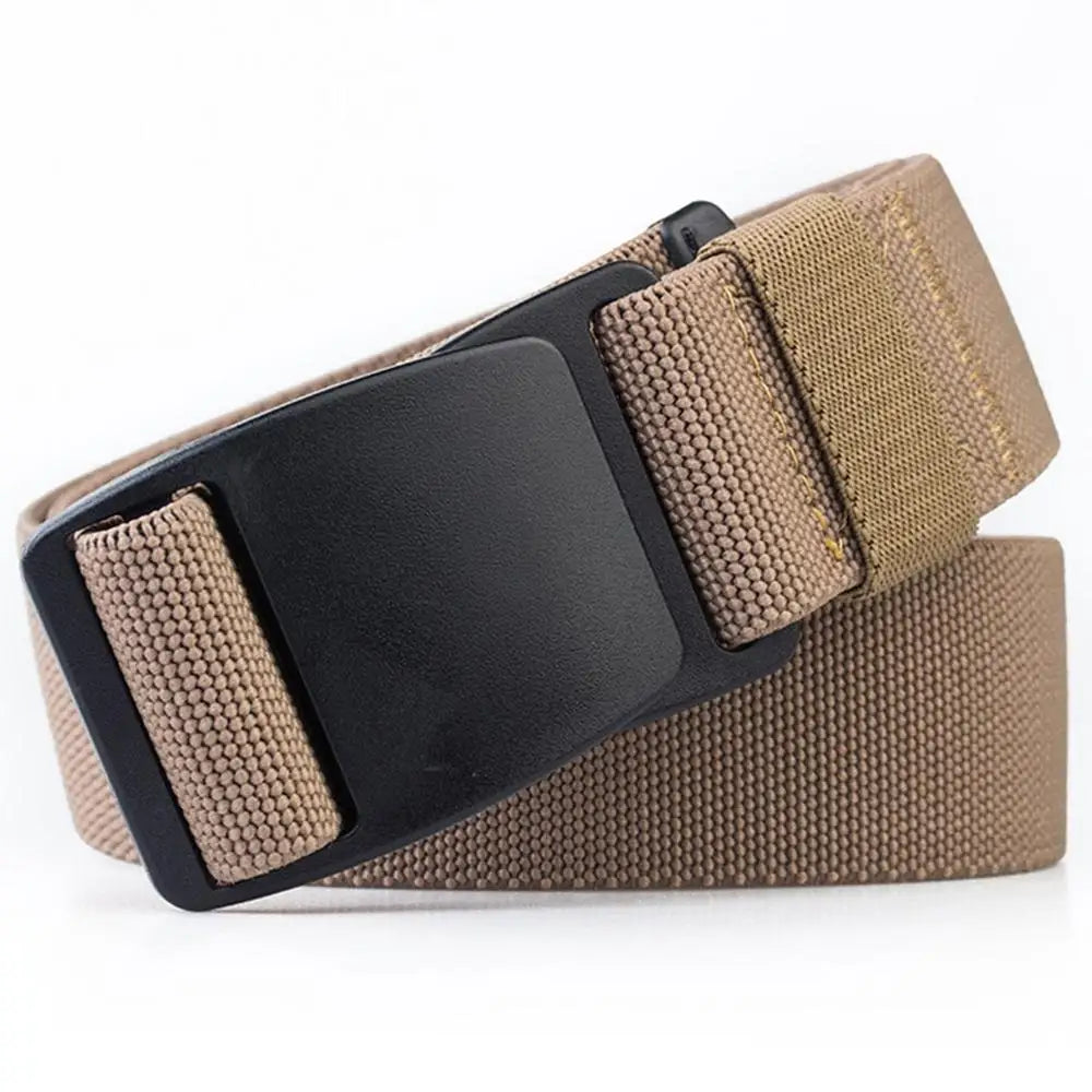 Mens Stretch Belt Invisible Casual Web Belt Quick Release Flat Plastic Buckle 4mm Thick 3.8cm Wide Casual Canvas Belt Men's Belt