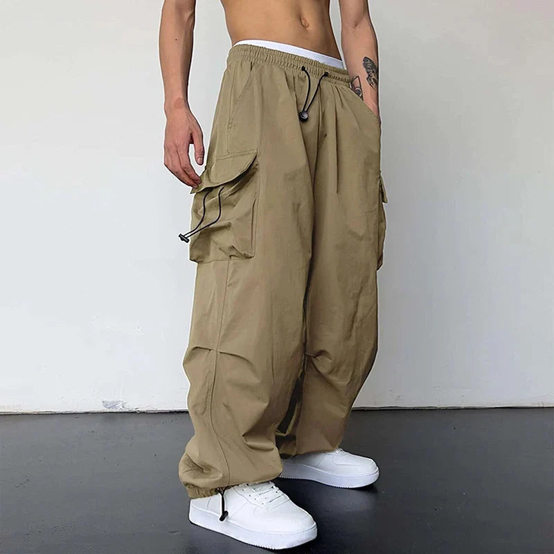 New Casual Pant Cargo Trousers Streetwear Wide Leg Sweatpant High Street Trendy Loose Versatile Straight Casual Pants 2pc Couple