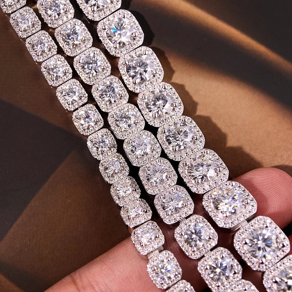 4mm 5mm 6.5mm Full Moissanite Bracelet for Man for Women Man S925 Silver Luxury Full Diamond Bracelet Party Fine Jewelry