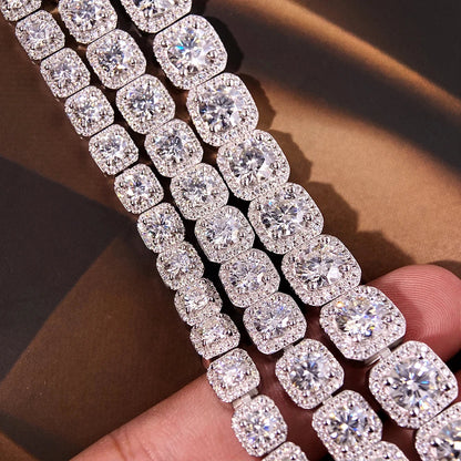 4mm 5mm 6.5mm Full Moissanite Bracelet for Man for Women Man S925 Silver Luxury Full Diamond Bracelet Party Fine Jewelry