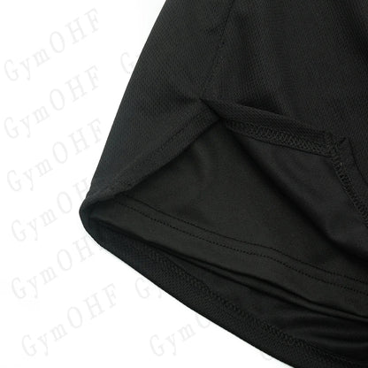 Funny Face 2 in 1 Shorts T Shirt Suits Men's Fitness Breathable Second Skin Compression Shirts Sets Gym Double Deck Shorts