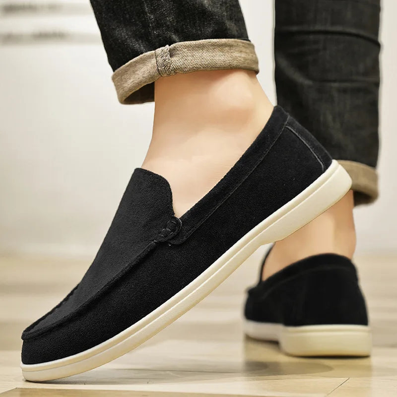 New autumn British style men's bean shoes fashionable youth low top casual single shoes Le Fu shoes