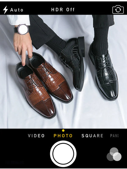 Classic Casual Business Shoes For Men High Quality Social Wedding Formal Leather Shoes Male British Men's Dress Shoes
