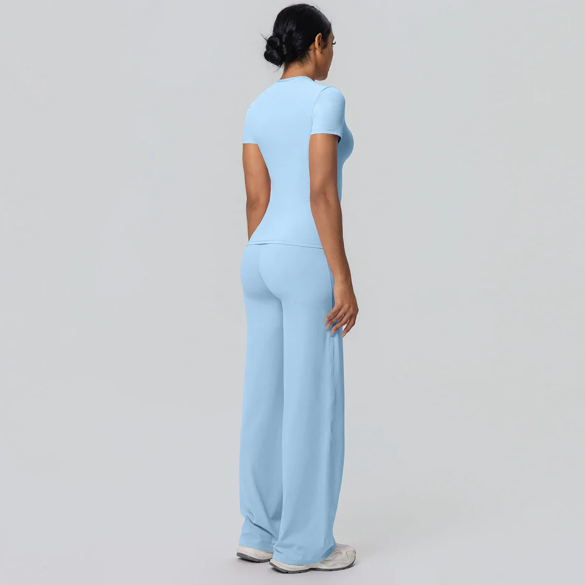 Fitness Sports Workout Yoga Set for Women Naked Feel Slim Casual Workout Top T-Shirt Quick Drying Push Up Running Pants Yoga Set