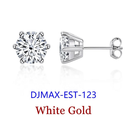 0.5-2ct Moissanite Diamond Stud Earrings for Women Original 925 Sterling Silver Lady's Moissanite Earring New 2026
