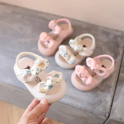 Summer Kids Sandals Cute Bow Baby Girl Shoes Soft Bottom First Walkers Princess Sandals