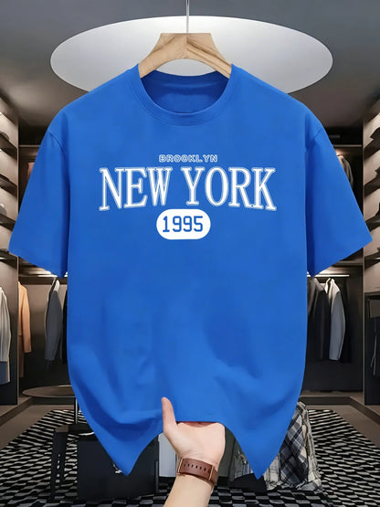 New York Brooklyn 1995 Design T-Shirts Men Cotton Casual Tee Breathable Summer Sportswear Unisex Loose O-Neck Short Sleeve