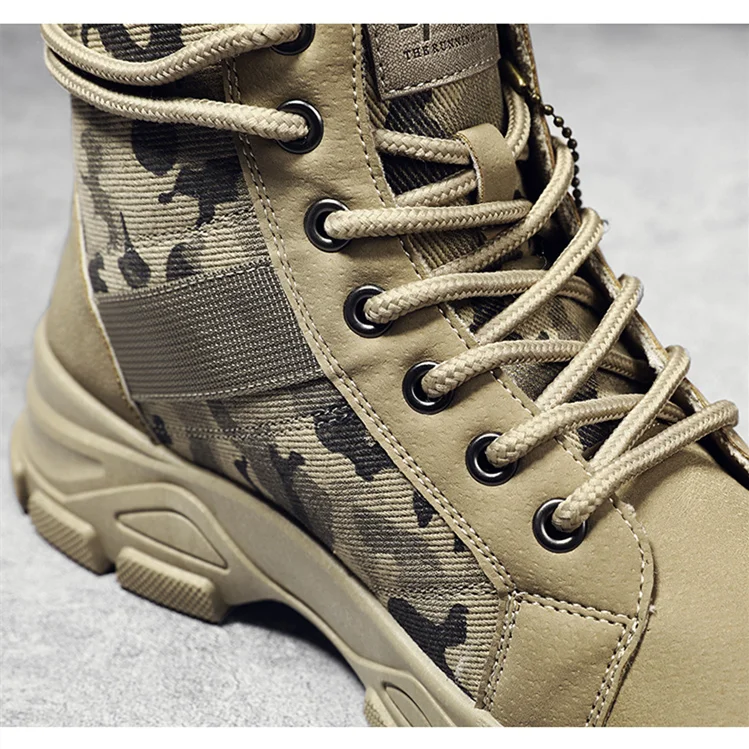 Military Boots Men Women Camouflage Khaki Black High-top Industrial Anti Skid Tactic Mechanic Work Climb Sports Sneaker