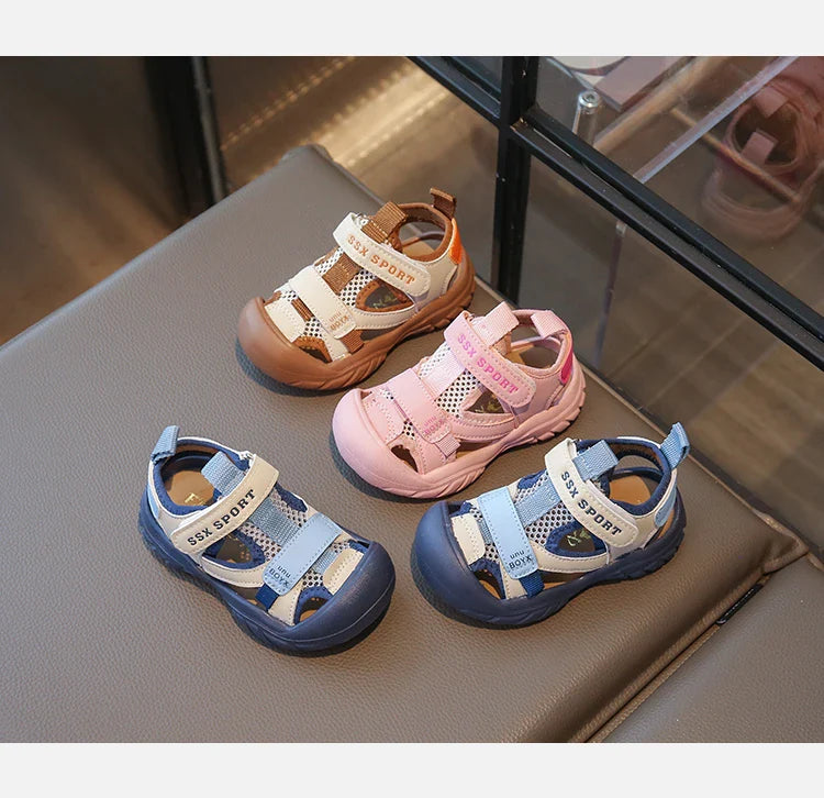 Summer Children Beach Sandals Boys Breathable Mesh Sport Sandals Baby Soft Light Kindergarten Cool Shoes