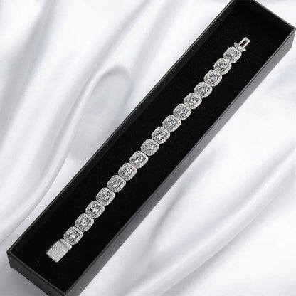 4/5/6.5mm Full Diamond 100% Real Moissanite Bracelets for Men Women Classic Luxury Bangles Pure 925 Sterling Silver Chain