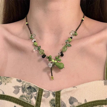 Romantic Niche Pink Sweet Flower Collarbone Chain Versatile Temperament Necklace Women's Pearl Fringe Collarbone Chain