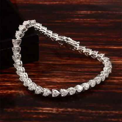 3/5/6.5mm Heart Cut Moissanite Tennis Bracelet with Certificates 925 Sterling Silver Sparkling Diamond Bracelets for Women