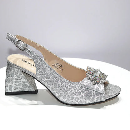 African Fashion Italian Shoes And Bag Sets For Evening Party With Stones Colorful Italian Handbags Match