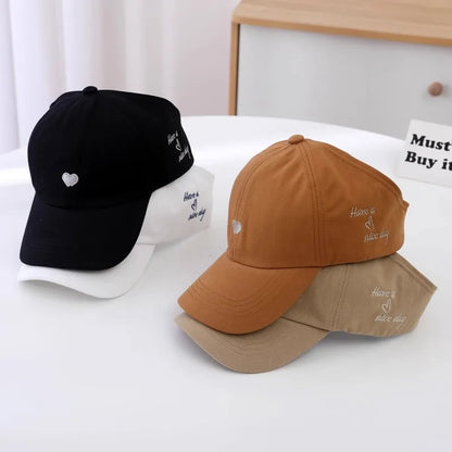 Kids Baseball Caps for Boys Girls Sun Hat Love Heart Hollow High Ponytail Caps Children Adjustable Baseball Caps for 4-12 Years