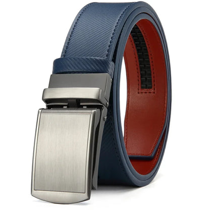 New Mens Belt Automatic Genuine Leather Luxury Belt of Men Male Metal Automatic Buckle Designer High Quality Waist Belt Black