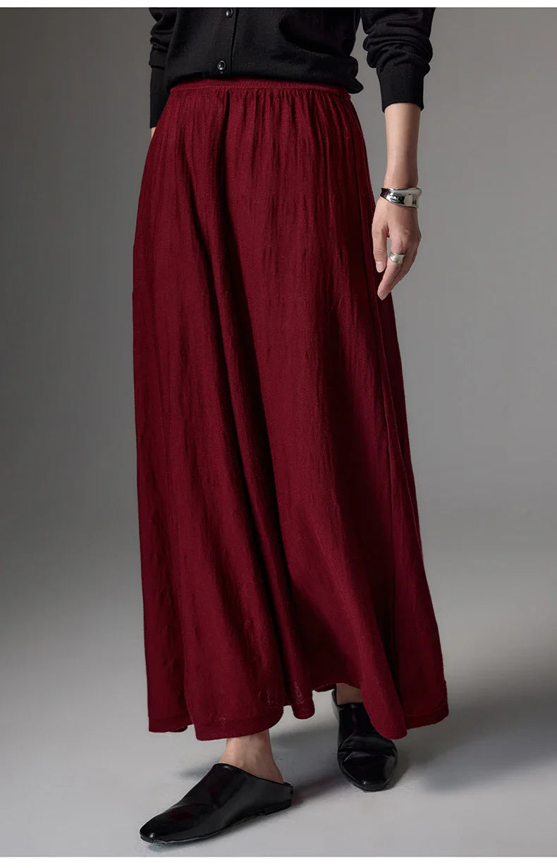 High Quality Women's 100% Worsted Wool Skirts Spring Autumn Female Knitwear Thin Lady Bottoms Cozy Clothing Summer Long Dresses