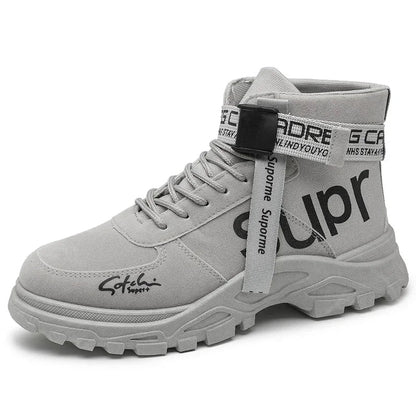 Cloth Men Boots High Top Ankle Boots British Style Men Casual Shoes Outdoor Breathable Walking Sneakers Comfortable Work Boots