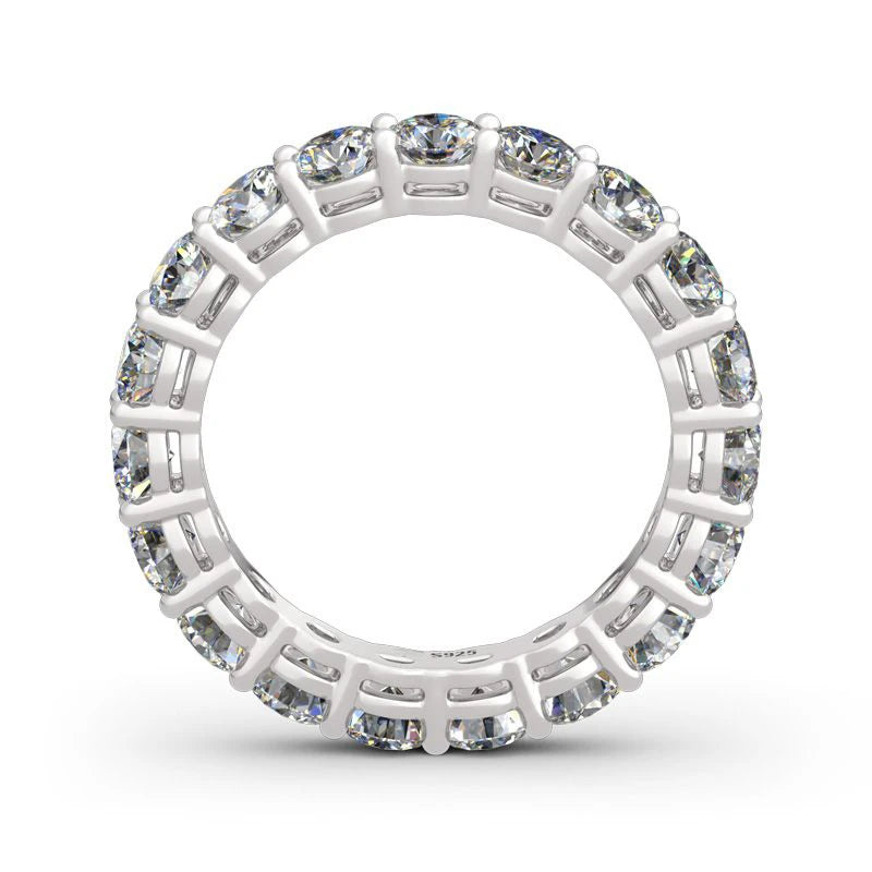 Personalized Moissanite Full Eternity Bands 925 Sterling Silver Ring For Women Girl Fine Jewelry 5mm 3mm D Moissanite Ring