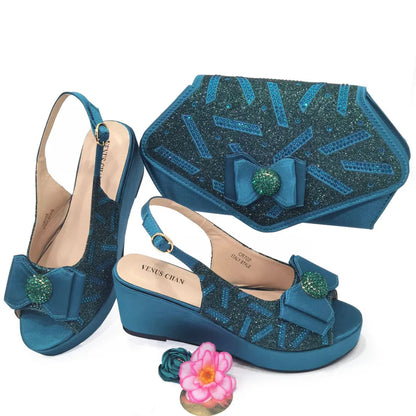 Sapatos e bolsas italianos combinando 2024, festa feminina de salto para cor café, design italiano, casamento, sapatos de tamanho maior
