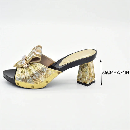 Shoe and Bag Set African Sets 2026 Fashion Gold Color Ladies Matching Shoe and Bag Set for Women Italian Ladies Shoe and Bag Set
