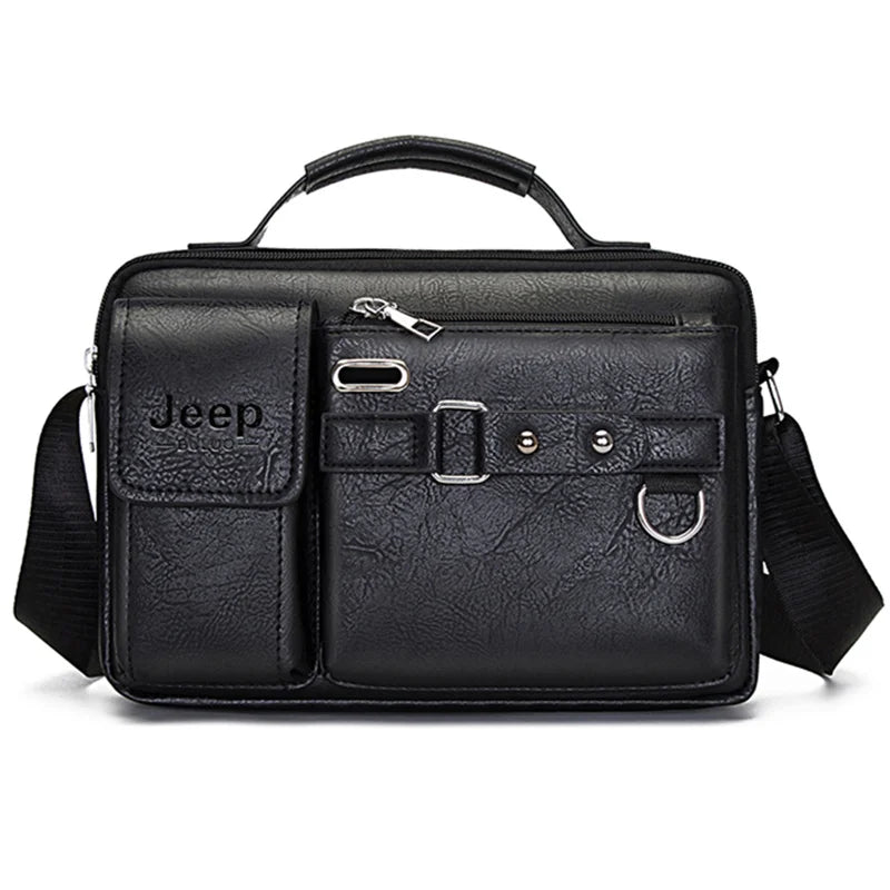 Multi-function Business Handbags Men New Man's Shoulder Bags Large Capacity Leather Messenger Bag Crossbody Big Brand