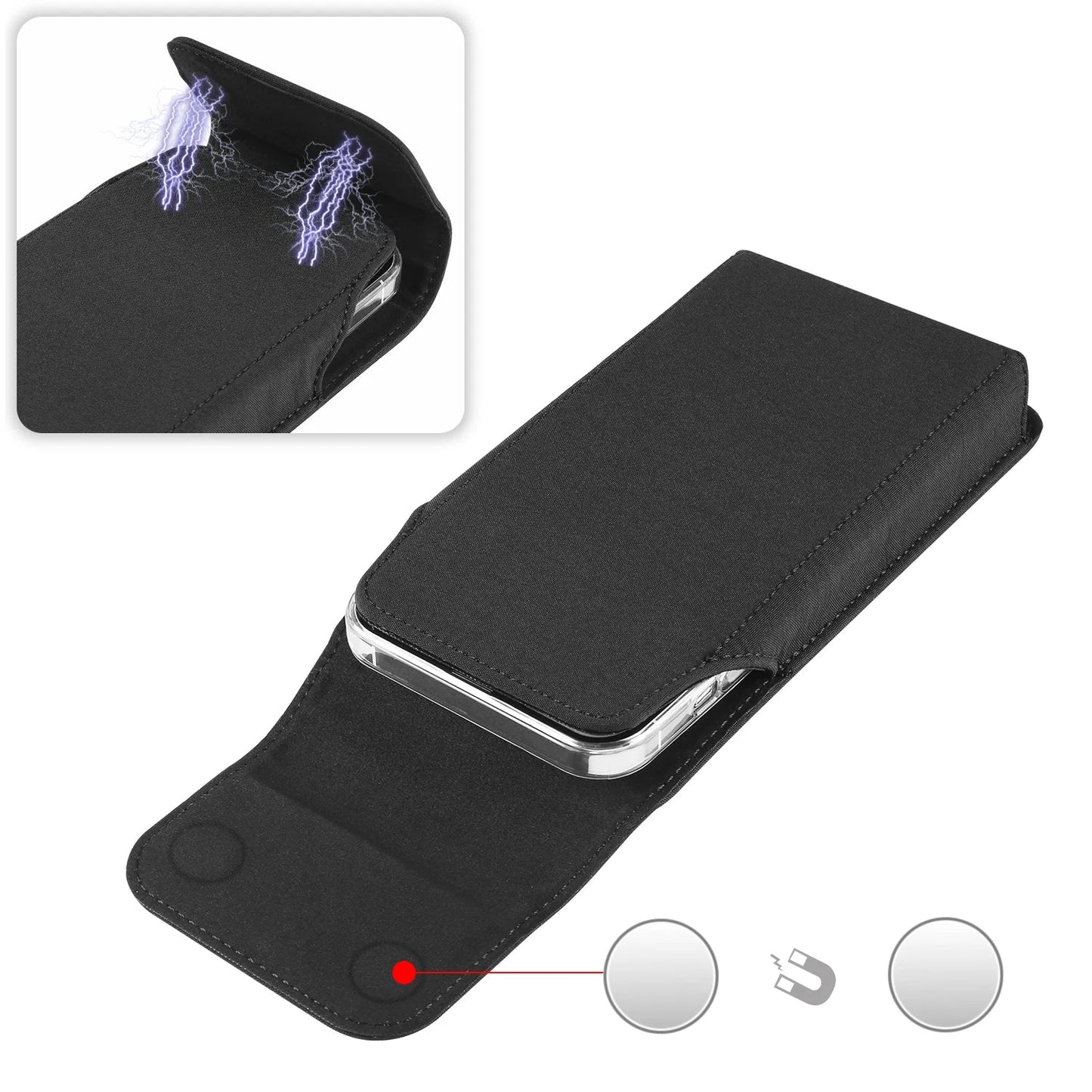 Nylon Belt Clip Phone Case Man Waist Bag For iPhone 17 16 15 14 13 Pro Max Samsung S25 S24 S23 S22 S21 Plus Redmi Holster Cover