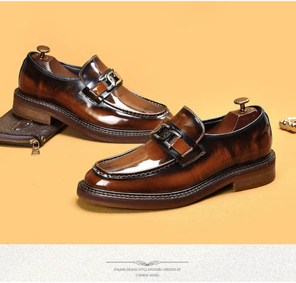 Luxury Slip on Dress Shoes Men Genuine Leather Italian Loafer Shoes for Men Black Brown Brand Formal Oxford Men Casual Shoes