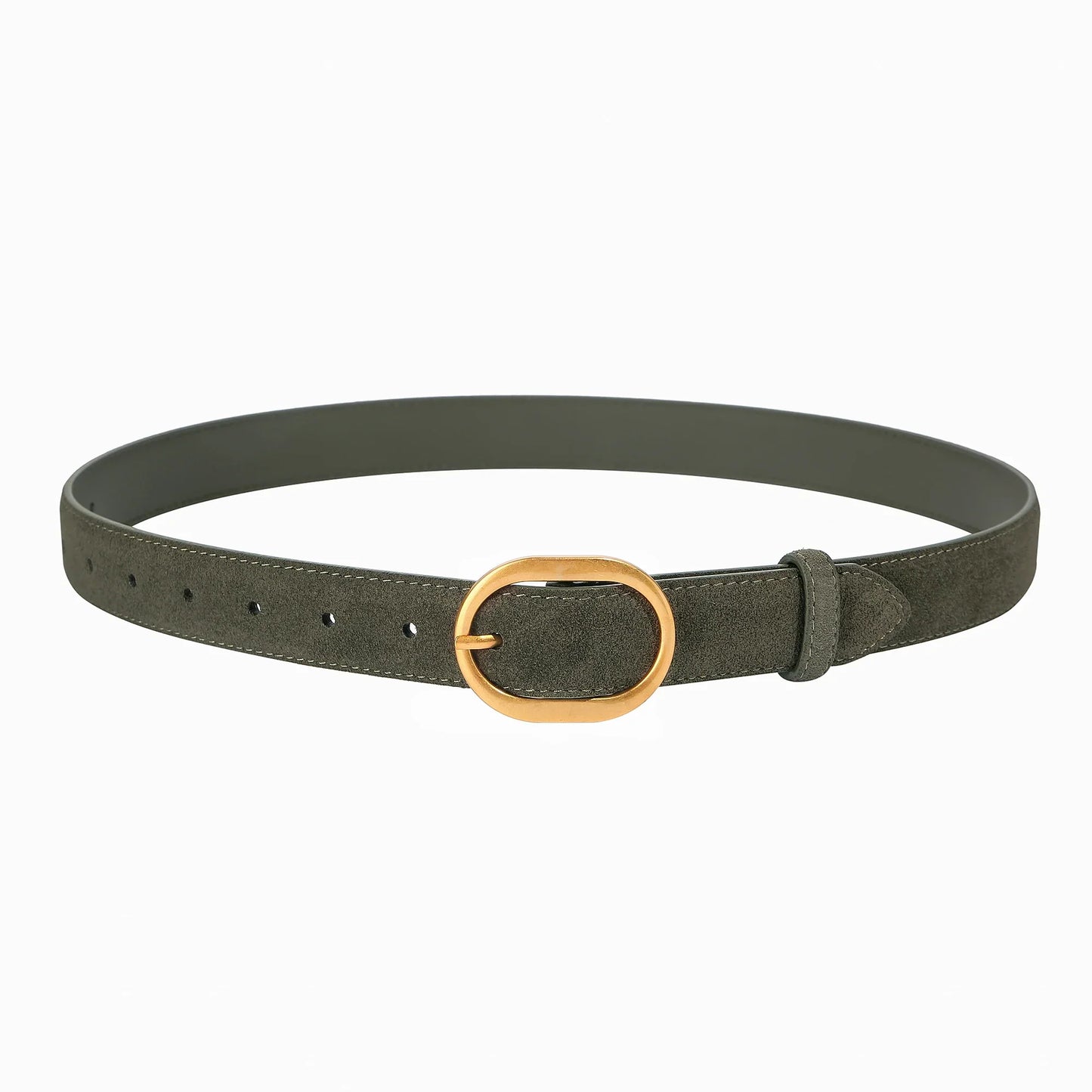 Fashion Suede Cowhide Women‘s Belts Genuine Leather 2.8cm Wide Belt Metal Buckle Women Belt Matched Dress Jeans Skinny Girdle