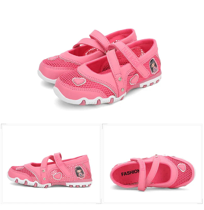 Girls Sandals Gladiator Cartoon Soft Children Non-slip Beach Shoes Kids Summer Floral Sandals Princess Shoes Fashion Cute