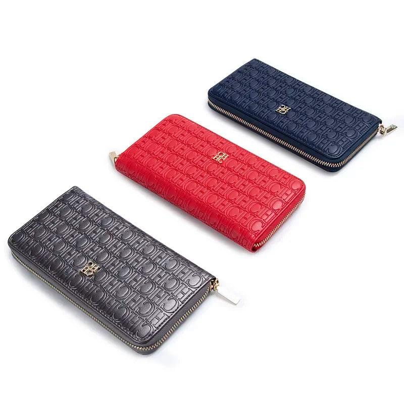 Fashion Classic Women's Portable Wallet Solid Color Design Multi-Letter Embossed Women's Coin Purse Minimalist