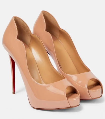 Patent Leather Stiletto High Heels Hot Chick Platform Sandals Sexy Peep Toe Large Size Sexy Party Women's Shoes Sandalias Mujer