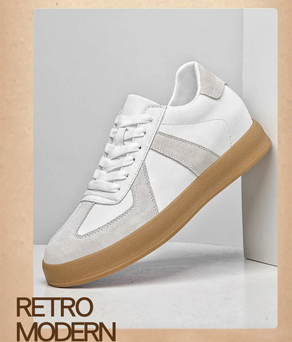 Invisible Height-Increasing Shoes 8cm German Training Shoes for Men, Summer Breathable Casual Sneakers, Genuine Leather Retro Versatile Forrest Gump Shoes 6cm
