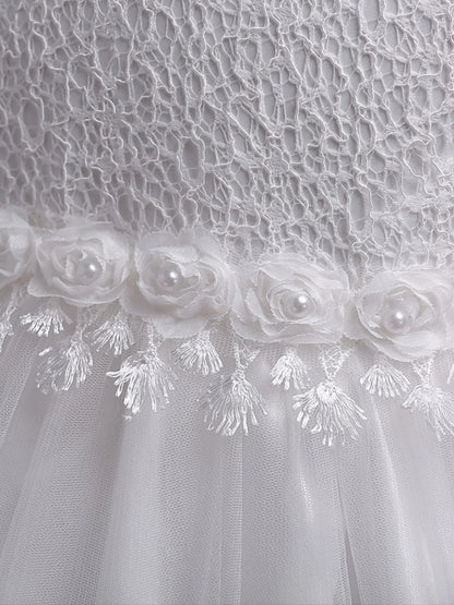 Girls Sleeveless Lace Floral Princess Dresses#981