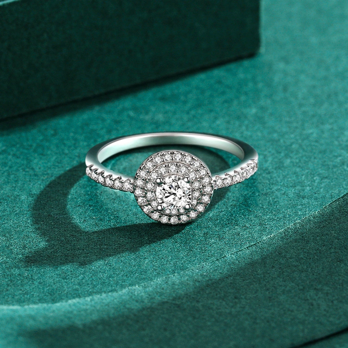 Sparkling Round Clear CZ Charm Rings Fashion 925 Sterling Silver Classic Design Wedding Ring For Women Party Jewelry