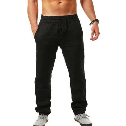 Men's cotton and linen pants, men's autumn new casual breathable solid color linen pants, fitness streetwear s-5XL