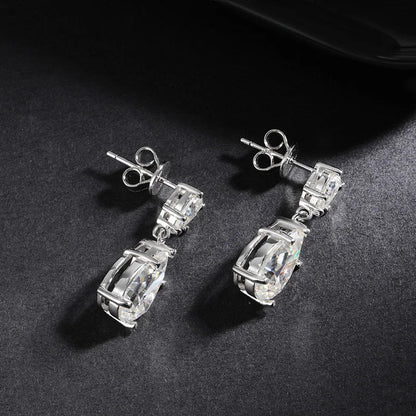 Pear Cut Mossanite Gemstone Drop Earrings 7*11MM for Women Lab Grown Emerald Pink Padparadscha Wedding Party Stud Earring