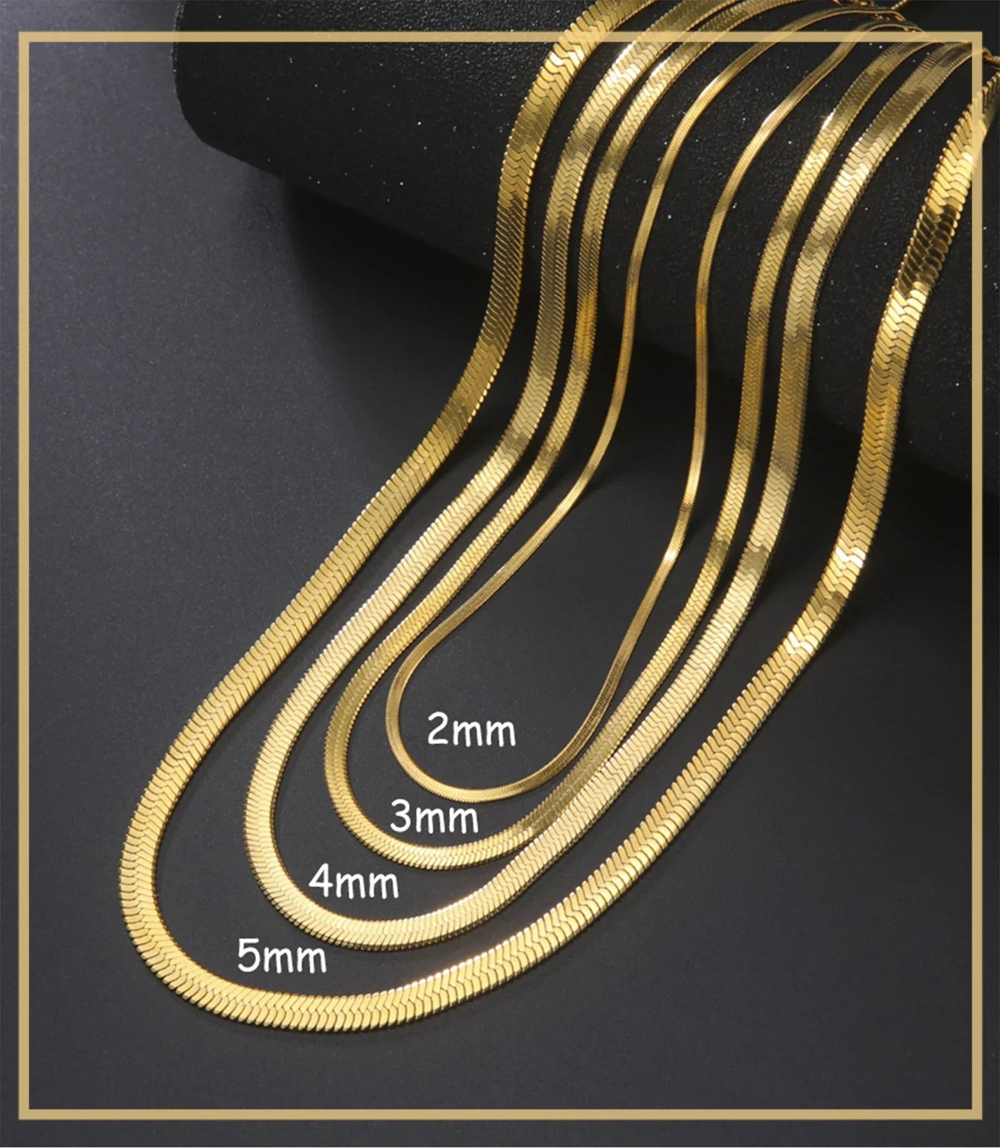 Stainless Steel Snake Chain Necklace for Women Men Gold Color Herringbone Choker Neck Chains 2026 Trend Jewelry Gift Hot