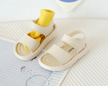 New Children Summer Sandals Boys Girls Fashion Pure Color Hook Sandals Baby Soft Breathable Shoes Kids Summer Beach Sandals