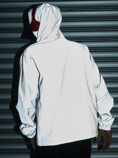 Night Reflective Clothes Spring New Men's Hooded Jacket Outdoor Run Casual Windproof Coat Couples Hip-hop Streetwear S-5XL