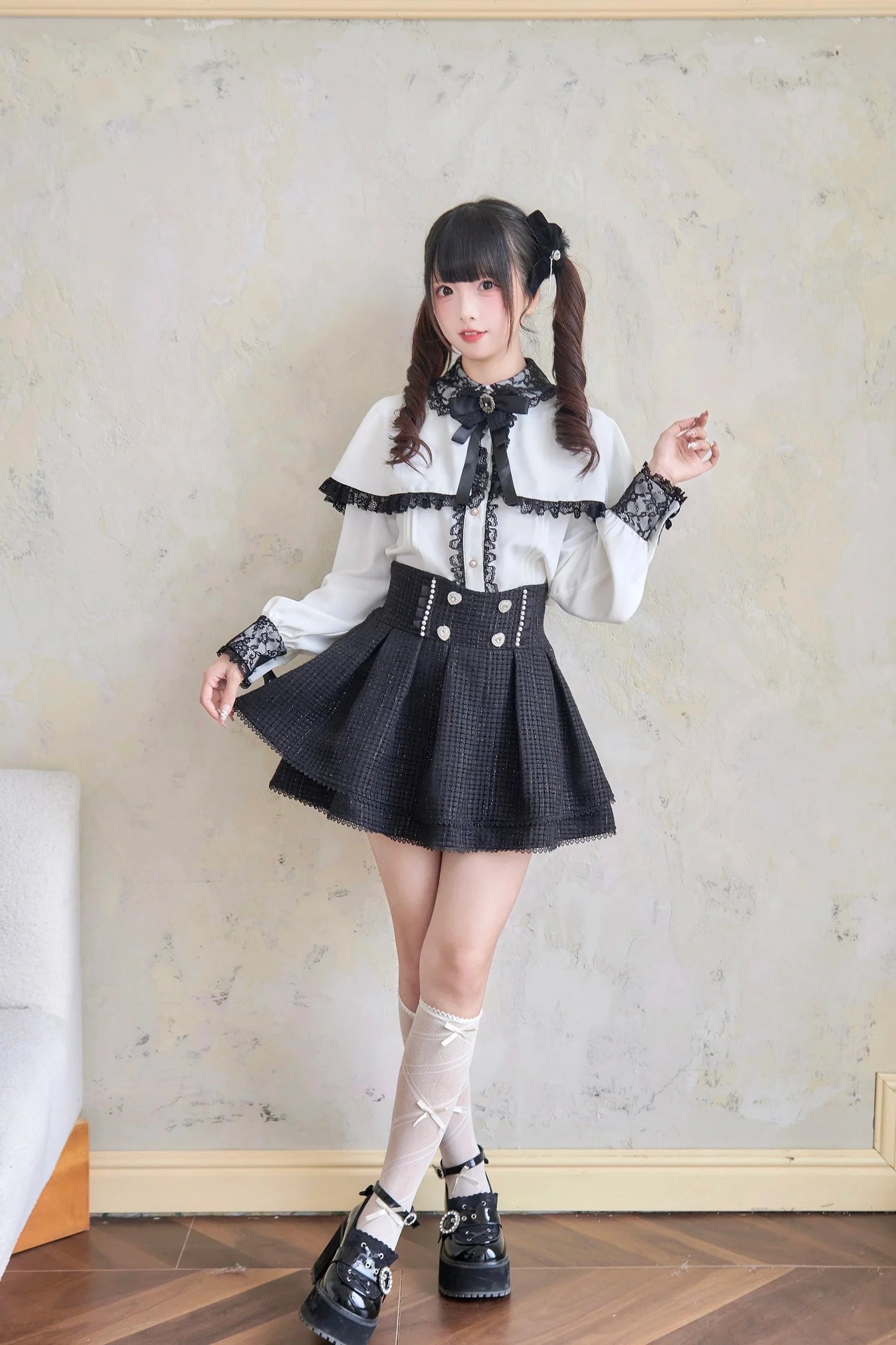 Japanese Sweet Girls Tweed Short Skirt 2025 Spring New Original Mine Series Mass Production Bud Suit High Waist Y2k Lolita Skirt