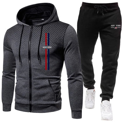 2025 Brand New Men's Tracksuit Hoodie Sweatpants Urban Casual Fashion Sportswear Autumn Winter Daily Casual Sporty Zipper Outfit