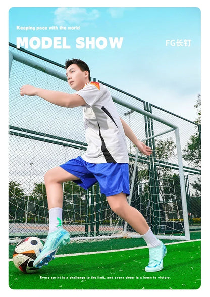 New Men Football Boots Match Indoor Breathable Ultralight Grass Cleats Soccer Shoes Long Spikes Sneakers Training Drop Shipping