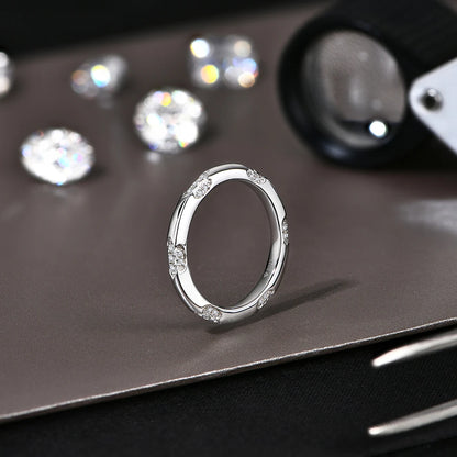 New Moissanite Rings D VVS1 925 Silver 18K White Gold Plated Women Men Wedding Ring Engagement Band Party Jewelry Gifts