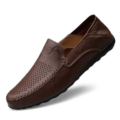 Genuine Leather Men Casual Shoes Luxury Brand Formal Men Loafers Moccasins Italian Breathable Slip on Male Boat Shoes Size 37-47