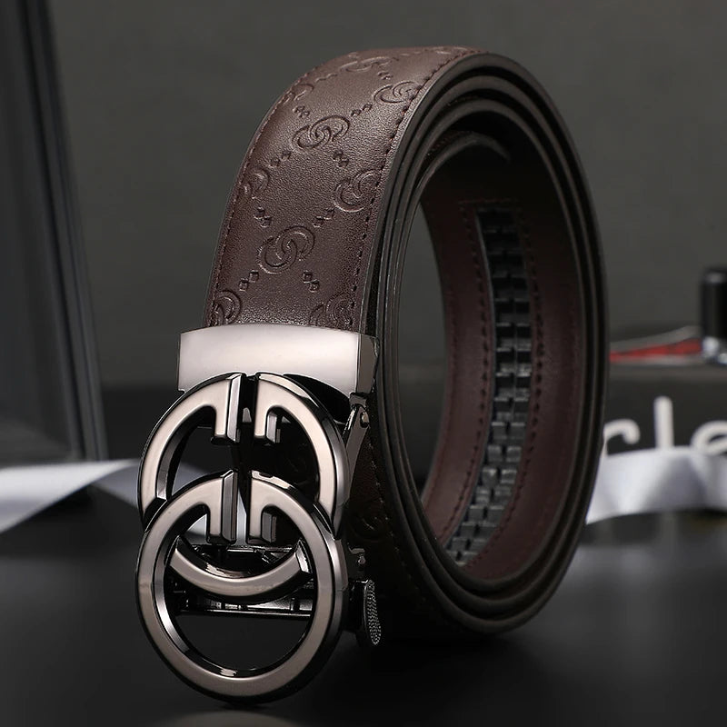 2025 New business Male Famous Style Metal Automatic Buckle Luxury Brand Women Belt Genuine Leather Belts for Men Strap jeans