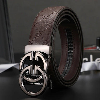 2025 New business Male Famous Style Metal Automatic Buckle Luxury Brand Women Belt Genuine Leather Belts for Men Strap jeans