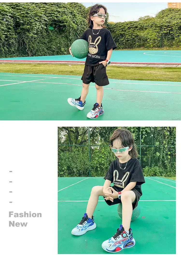 Kids Sneakers Breathable Mesh Sports Shoes for Children Boys Lightweight Basketball Shoes 2025 New Casual Sneakers Boys Trainers