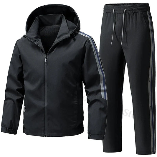 Men's Tracksuit Sets Autumn 2025 Fashion Sportswear Two Piece Sport Suit Jacket+Sweatpants Sweatsuit Men Sports Windproof Suit
