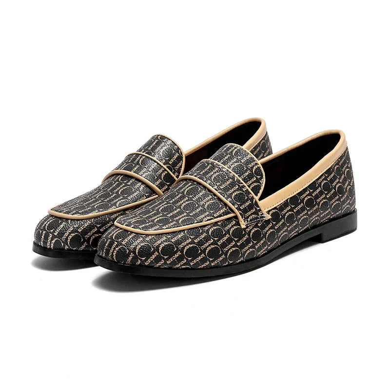 Classic Style Fashion Retro Women's New Flat Shoes Letters Printing Simple Hundred with Fine Workmanship Women's Casual Shoes