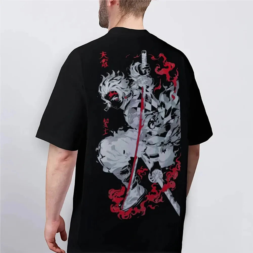 Unisex Round Neck Anime T-Shirt Men's and Women's Summer Fashion Breathable Street T-Shirt
